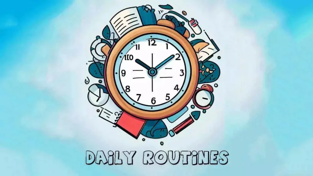 روتین یک روز به انگلیسی